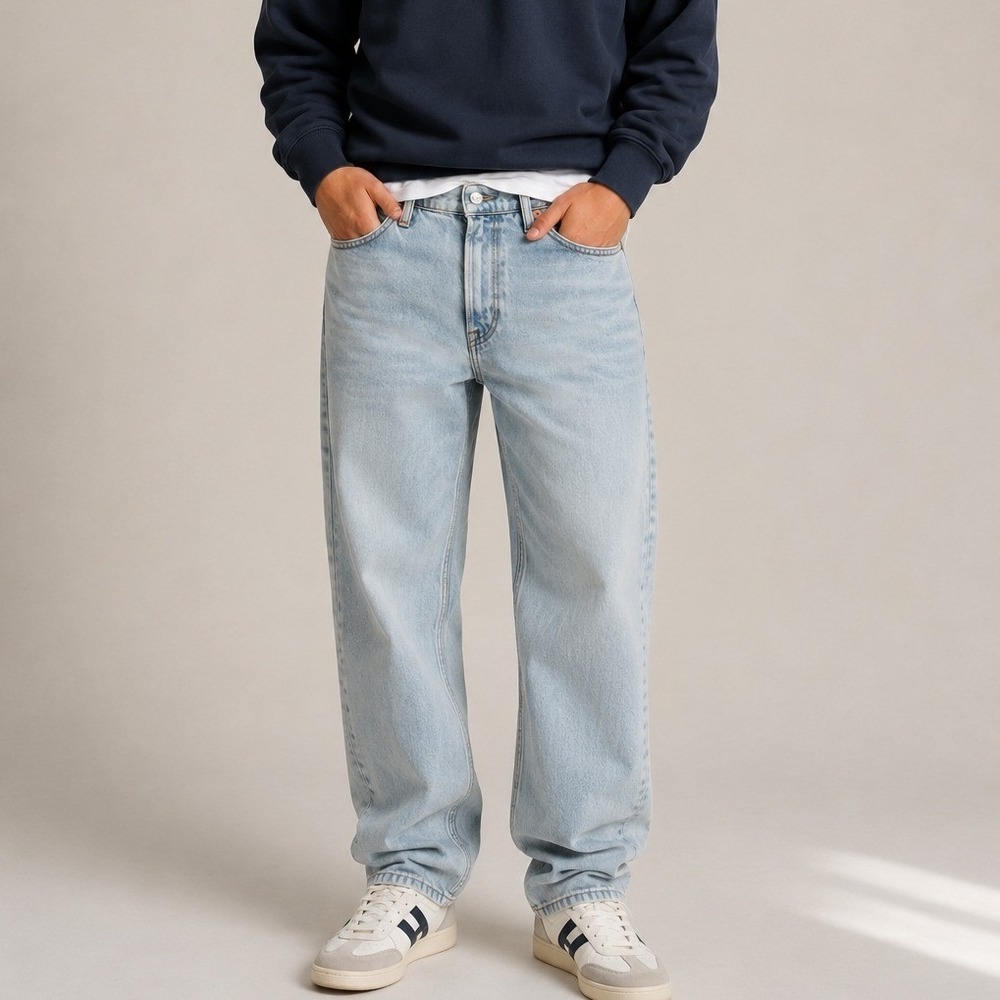 Abercrombie & Fitch Athletic Loose Jeans Light Wash Vintage Stretch Skater 30x32